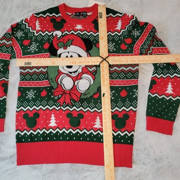Disney Mens Size Medium Mickey Mouse Christmas Xmas Holiday Unisex Sweater NWT - Picture 3 of 8
